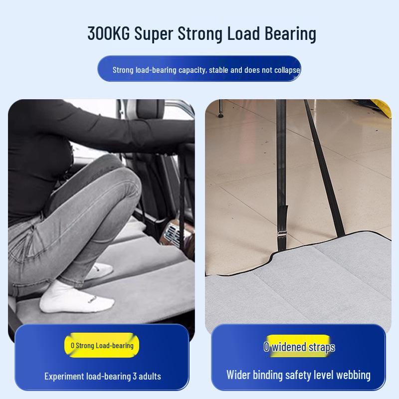 Universal Dual-Use Car Rear Seat Sleeping Pad - Self-Inflating, Foldable, Thickened for Camping and Travel