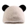Bear Ear Plush Hat for Women In Winter New Cute Sweet Age Reducing European Mink Fisherman Hat Versatile Warm Hat