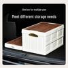 Portable Folding Storage Box with Wooden Lid