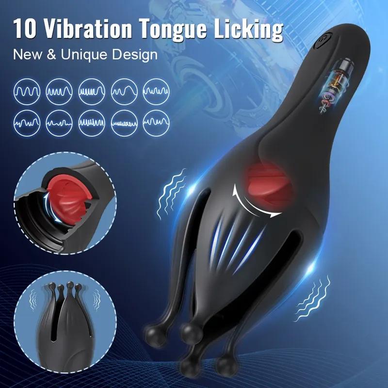 Penis Delay Trainer Vibrator Male Masturbator Blowjob Orgasm Masturbation Sex Glans Stimulate Penis Massager Sex Toys for Men
