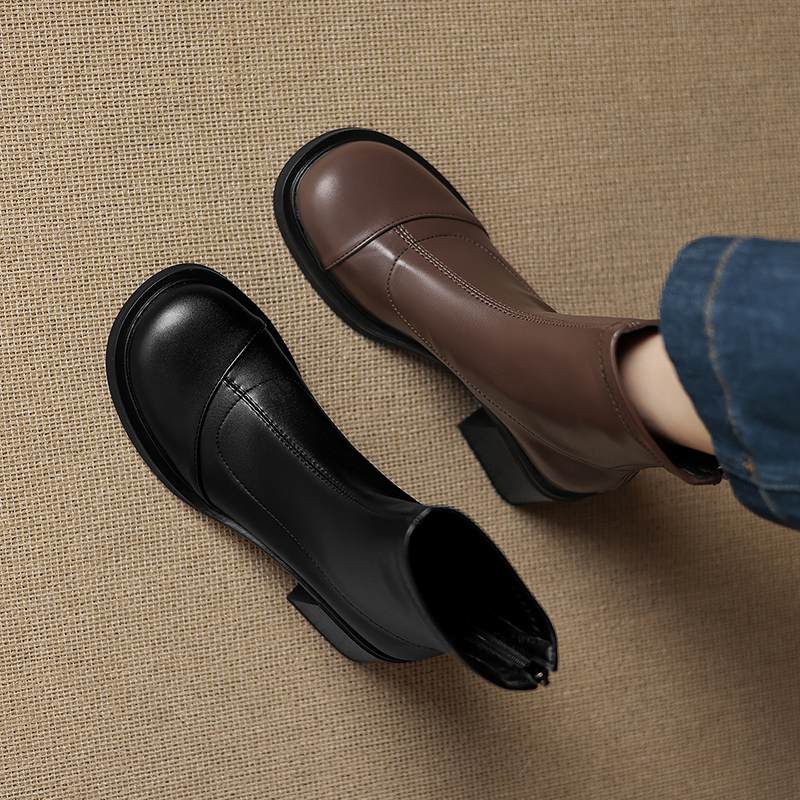 Krazing Pot Microfiber Winter Round Toe Modern Platform Size 33 Boots Size 43 Office Lady Women Fashion Ankle Boots