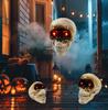 Cap de Craniu Animat cu Senzor de Mișcare cu LED Scream Recuzită de Halloween pentru Curte/Casă Bântuită Scream Realist și Ochi Strălucitori pentru Temă Horror