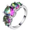 Ladies' Inlaid Colored Zircon Ring