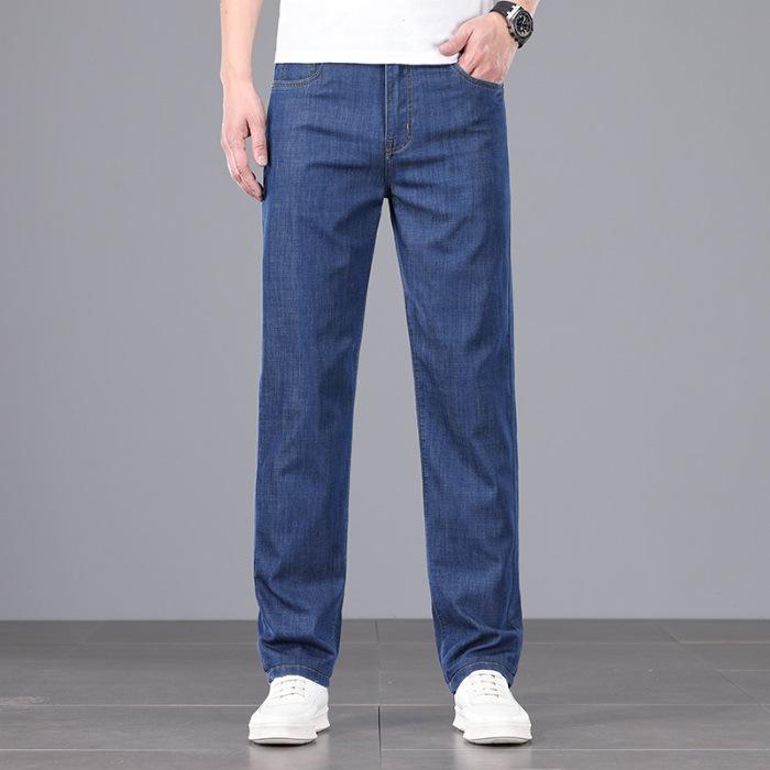 

Джинсовые брюки прямого кроя с высокой посадкой из модальной эластичной джинсовой ткани, легкие брюки 42