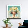 Dreamy Mysterious Girl Aesthetic Art Canvas Painting Surrealism Flowers Girls Posters Prints Morden Room Home Decor Mural