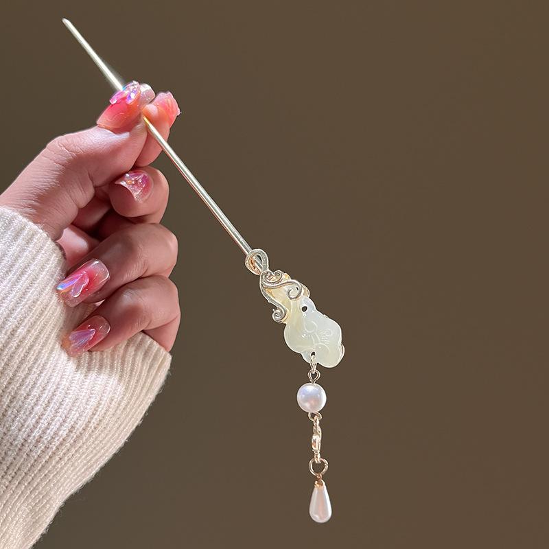 Agrafă de păr nouă în stil chinezesc, elegantă, cu floare cloisonné, băț de păr pentru femei, vintage, rafinată, accesoriu de păr Hanfu, ace de păr pentru fete