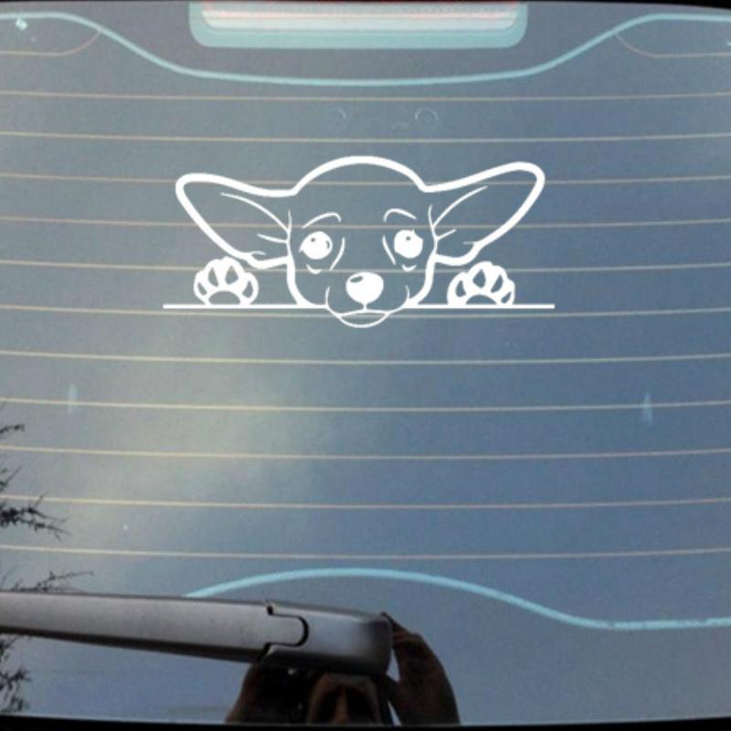 Lykx Cute Chihuahua Dog Car Sticker Exterior Accessories Vinyl Decals for Trucks Vans SUV Windows Walls Cups Laptops