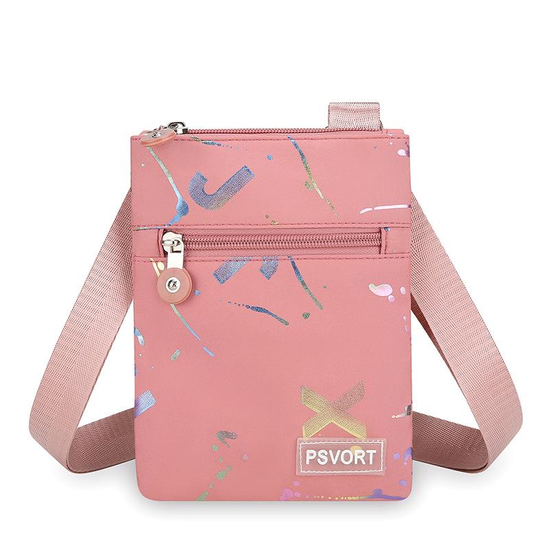 

Fashion Mobile Phone Bag Women Bow Nylon Messenger Bag All-match Small Crossbody Bag Adjustable Strap Purse Vertical Handbag рожевий