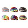 Breites Stirnband Bequeme Weiche Elastische Stirnbänder für den Alltag Yoga Training Regenbogen-Print Pride Edition
