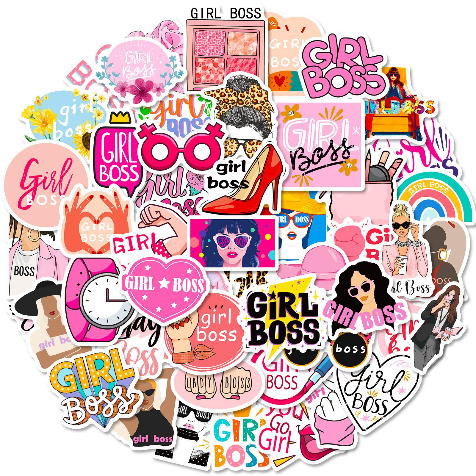 

50 Girl Boss Cute Style Girl Personality Diy Decorative Stickers Waterproof Goo Card Stickers
