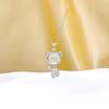 Cross New Cat's Eye Little Bear Pendant: Luxurious Shiny Necklace for Girls - Versatile Fashion Choker