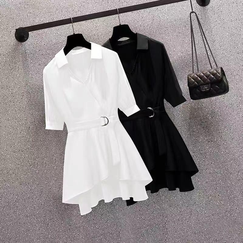 Kadın Bluzlar Yazlık Gömlekler Kısa İlkbahar Yüksek Bel Uzun Kollu Gömlek Günlük Şık İş Slim Fit Beyaz Siyah Y2k Üst