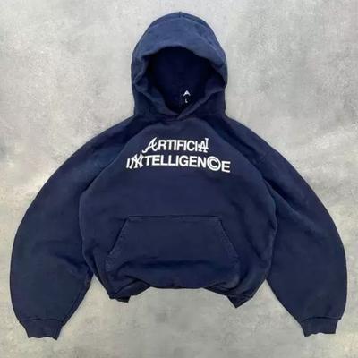 Retro Printed Casual Loose Oversized Hoodie Y2k Goth Punk American Street Clothing
