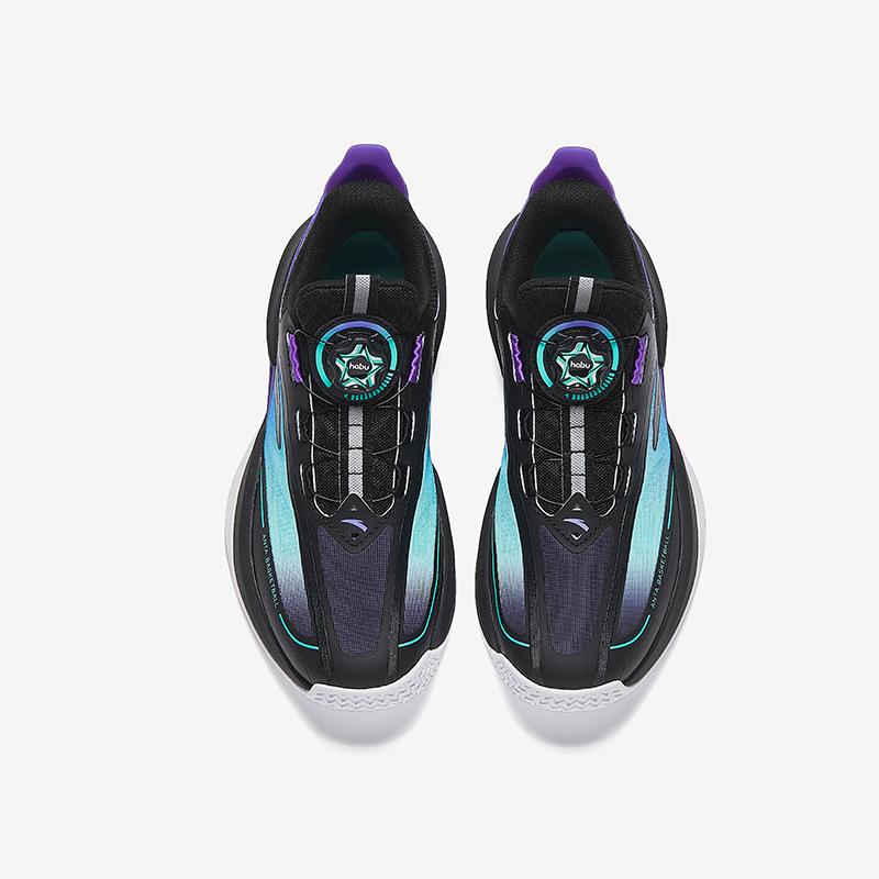 Anta Kids Fabric Fashion Comfortable Non-Slip Wear-Resistant Breathable Low-Top Basketball Shoes Men sneaker Black Purple 312511111-4