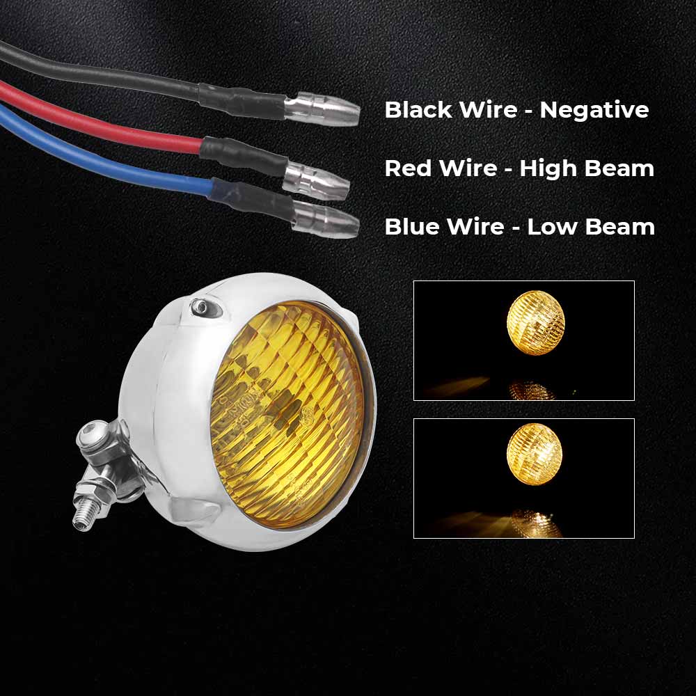 Retro Motorcycle Part 12V Headlight High Beam/Low Beam For Harley Kawasaki Honda Yamaha Suzuki Chopper Cafe Racer Bobber Cruiser