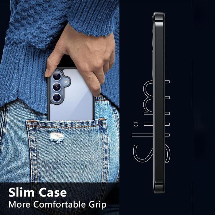 Coque de protection - BOOLING - Samsung Galaxy A15 5G - Rigide - Transparent - Contour noir en silicone