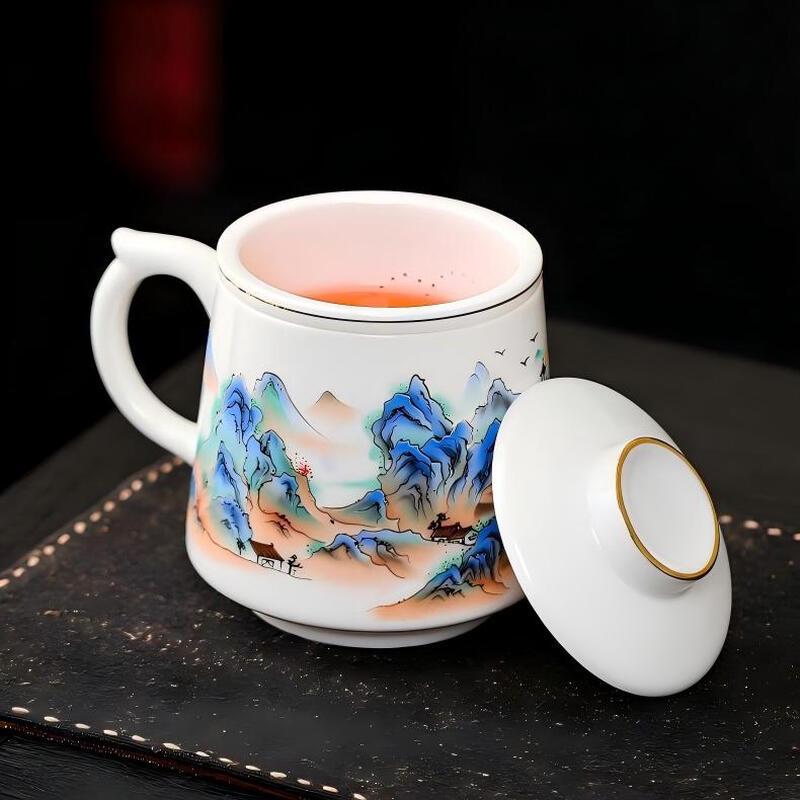 Shangqi Yangzhi Jade Porcelain Tea Infuser Mug