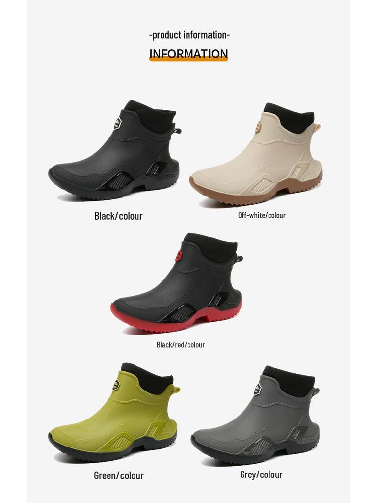 Botas de lluvia versátiles de caña corta: Unisex, a la moda, antideslizante, calzado para todas las estaciones