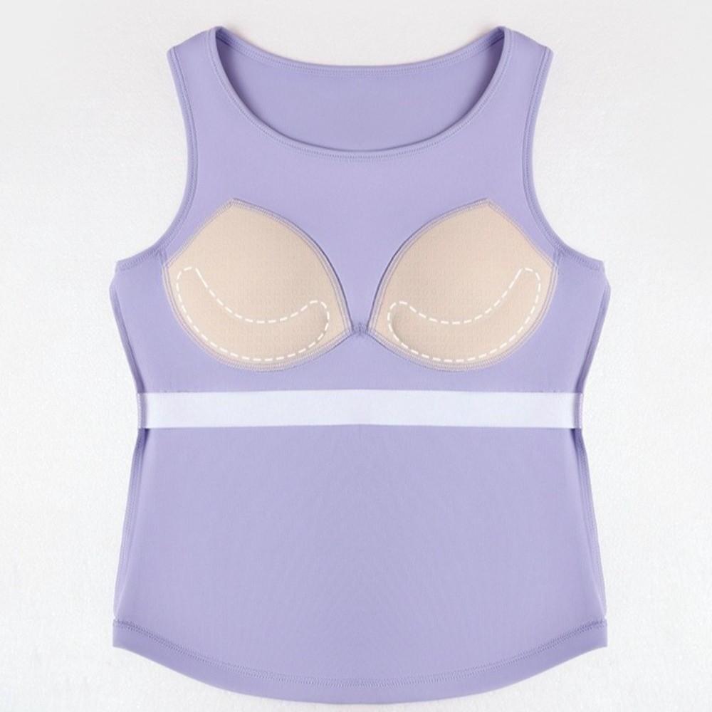 Anti-Light Yoga Vest Round Neck Design Tight Body Vest Flexible Fitness Tank Top  Yoga Practice