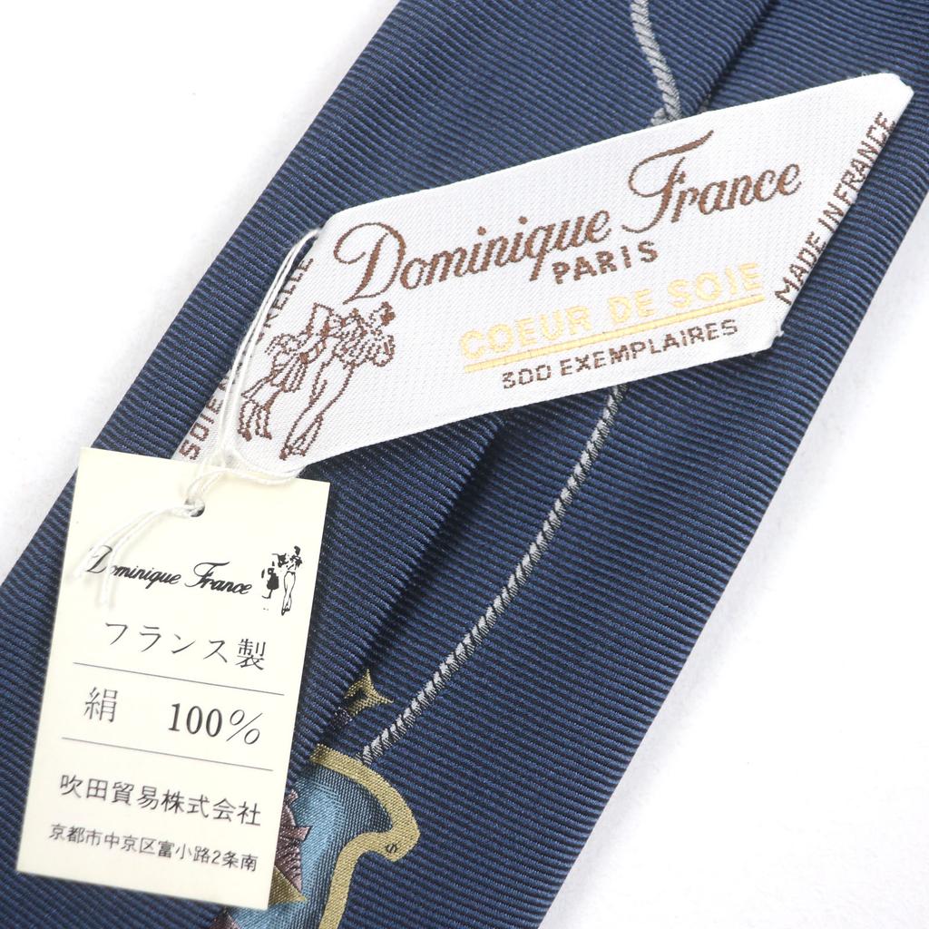 Makellose Dominique France Krawatte Ecusson Marineblau Seide Herren 6418 Gebraucht