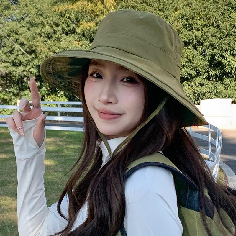 

Outdoor mountaineering fisherman s hat children summer can tie ponytail basin hat outdoor riding versatile UV protection sun hat 56-60 (adjustable)