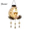 Weather Resistant Resin Ornament Solar Angel Moon Light, Christmas Hanging Lantern with Warm Glow, Garden Patio Yard Decoration Outdoor for