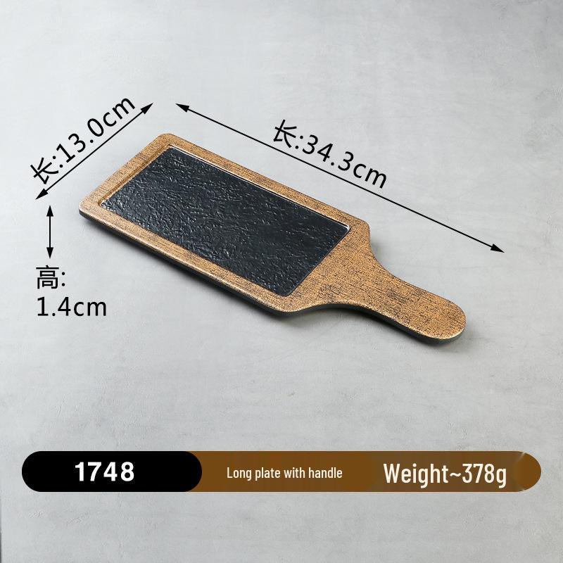 Melamine Imitation Porcelain Hot Pot & BBQ Plate with Handle