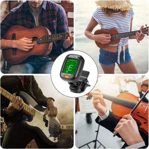 DONGFANGB Guitar Tuner, Clip-on Tuner with Tuning Meter, High Precision Clip-on Tuner for Guitar, Bass, Ukulele, and Violin