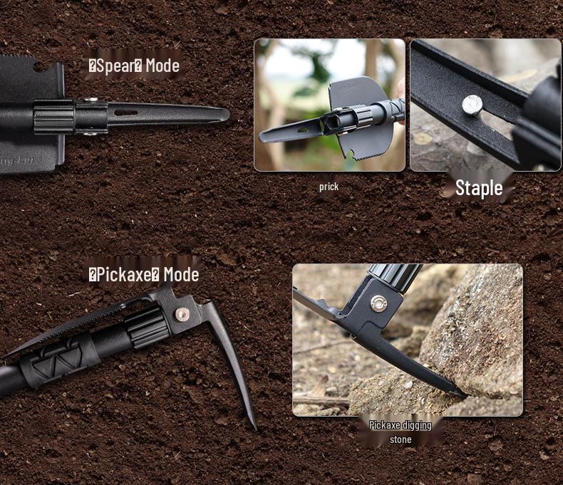 Portable Multifunctional Folding Shovel: Compact German Design for Outdoor, Fishing, Car Use