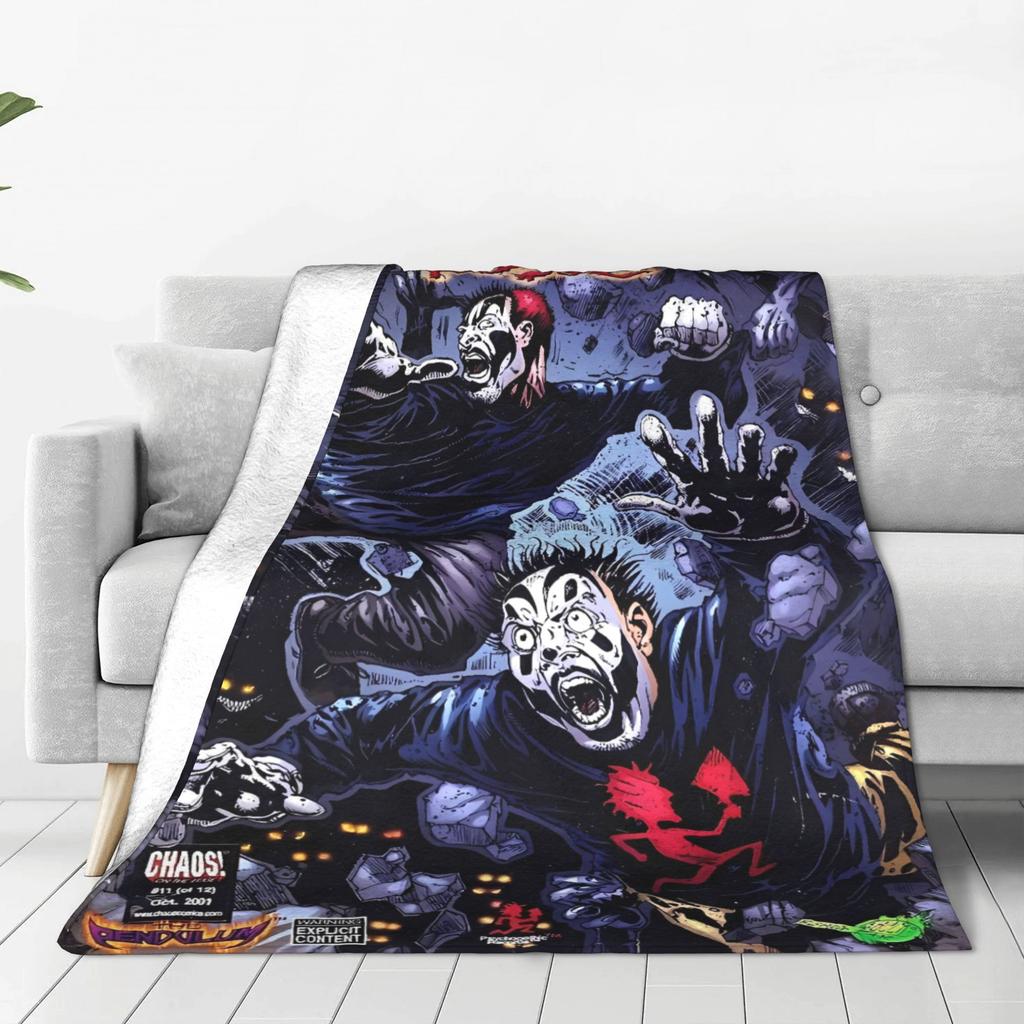 Insane Clown Posse Modern Music Band Warm Blanket Boy Girl Plush Throw Blanket Graphic Couch Chair Flannel Bedspread Bed Cover
