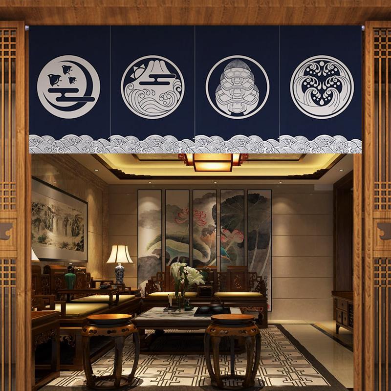 Japanese Tea Room Partition Pennant Kitchen Door Head Curtain Teahouse Hanging Short Curtain Sushi Restaurant Pub Bar Decor