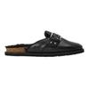 Womens/Ladies Evergreen Suede Buckle Detail Flat Clogs
