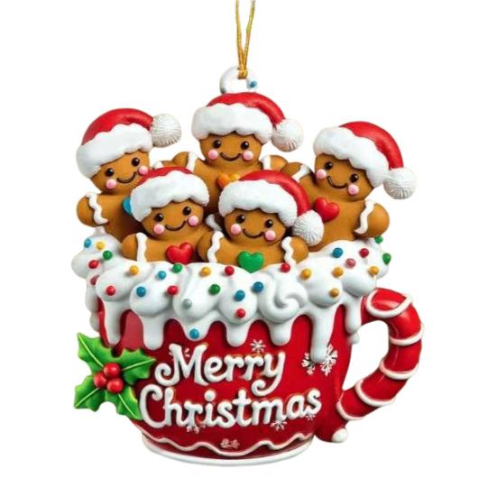 Gingerbread Man Christmas Ornament Resin Hanging Decor for Tree & Home Festive Cookie Figurine for Xmas Decorations