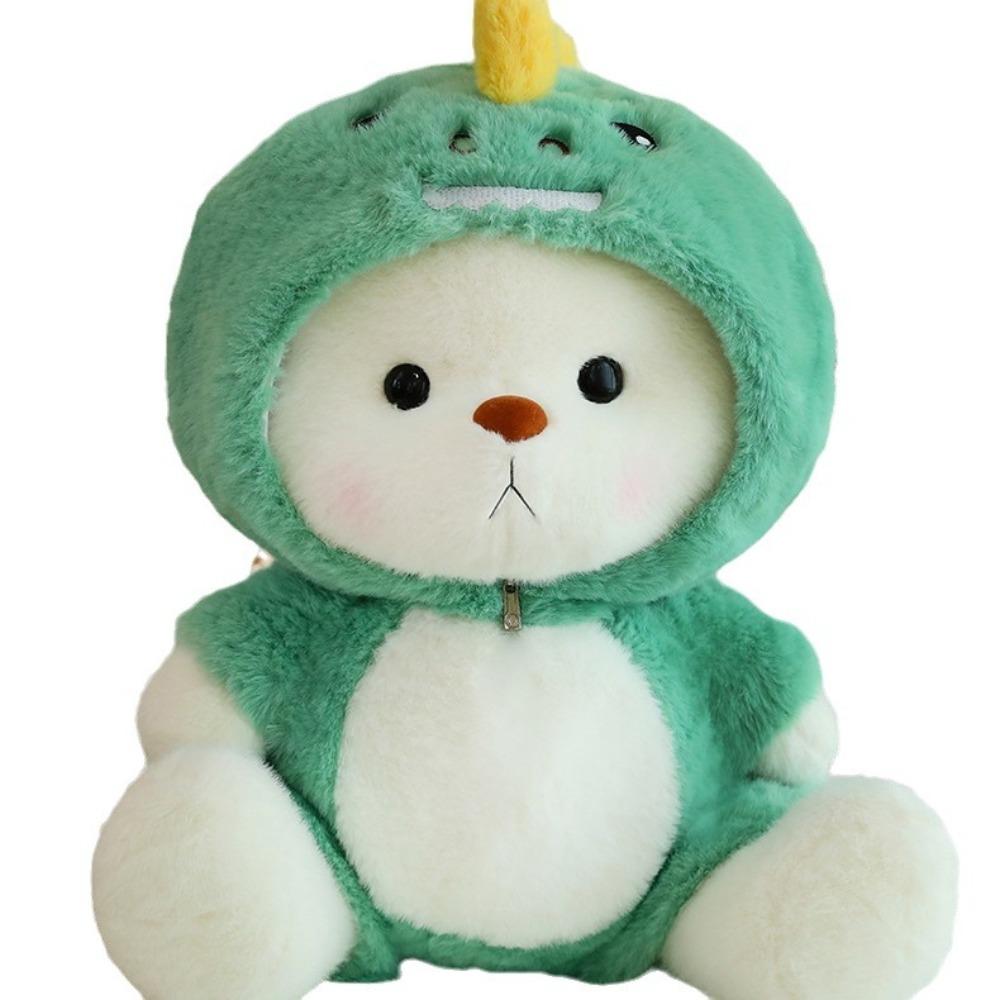 New Dinosaur Transformation Joint Bear Doll Clothes Can Be Removed Cream Bear Teddy Bear Plush Toy Grab Machine Doll