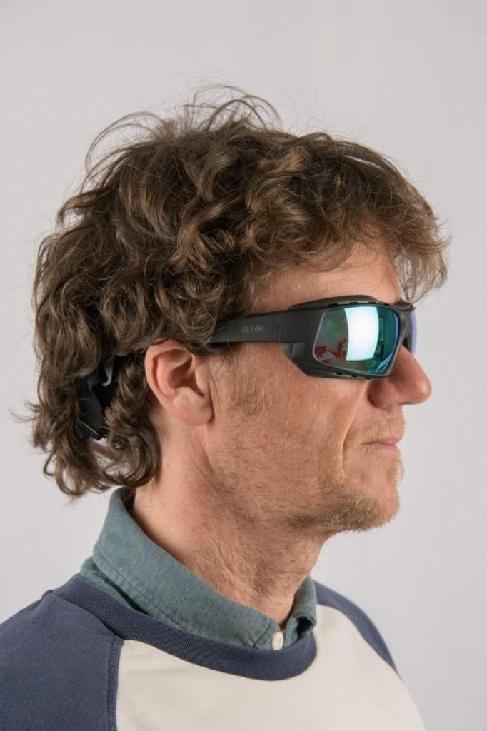 PAROS Floating Goggle UV Coated Matte Black Blue REVO OCN-G211-2 Sunglasses, Style, Protection, Impact-Resistant Lenses, (Polarized Lenses)