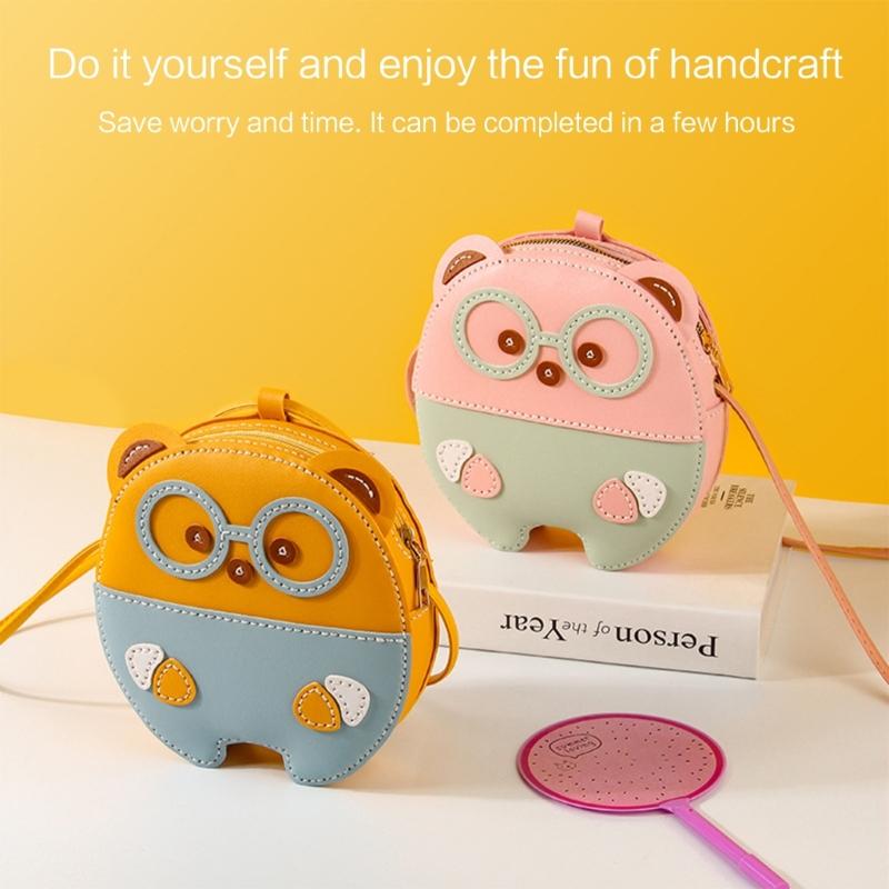 DIY Bear Crossbody Bag Making Complete Set Cute Bear Shoulder Bag Making Materials Kits Sewing Craft Tool Birthday Gift