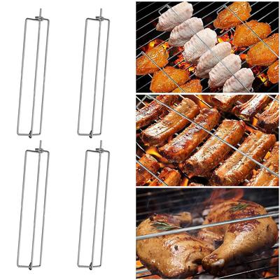4 Stück Hähnchenflügelhalter für Grill für Outdoor-Picknick-Camping-Barbecue