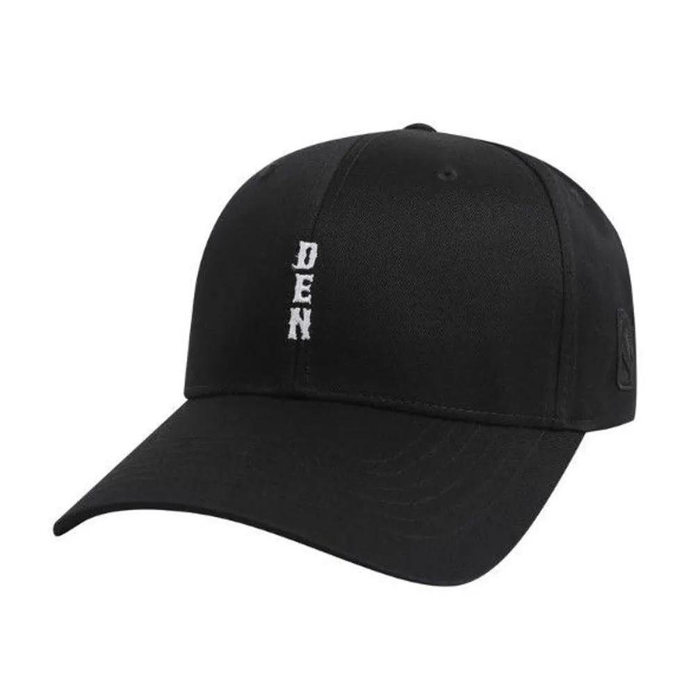 Unisex Denim Vertical Letter Oversized Hard Ball Cap N255AP431P Navy