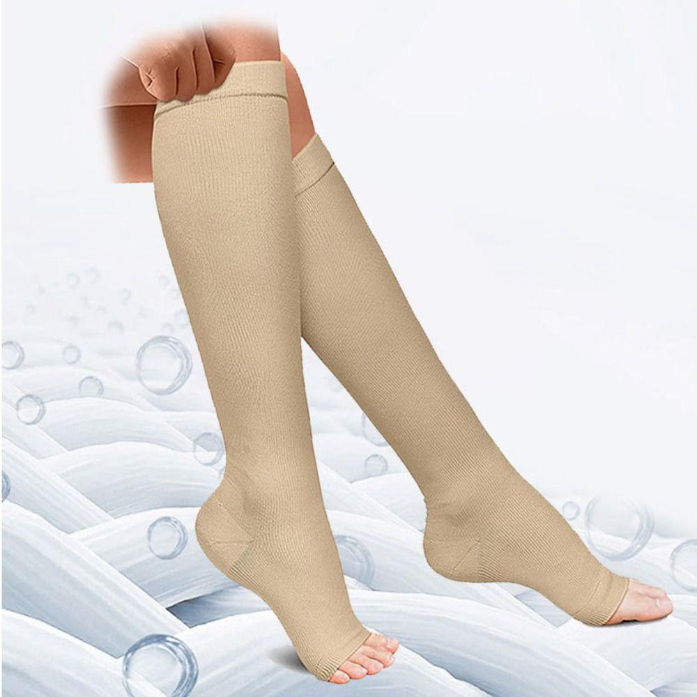 S/M/L/XL/XXL Compression Socks Open Toe Medical Sports Compression Socks Nylon Knee High Compression Sox For Women & Men