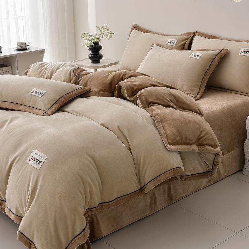 Four-Piece Set Of High-Gram Milk Fleece,4-Pcs Set Of Thickened Milk Fleece,4-Pcs Set Of Maternal And Infant Grade Farley Fleece, Class A