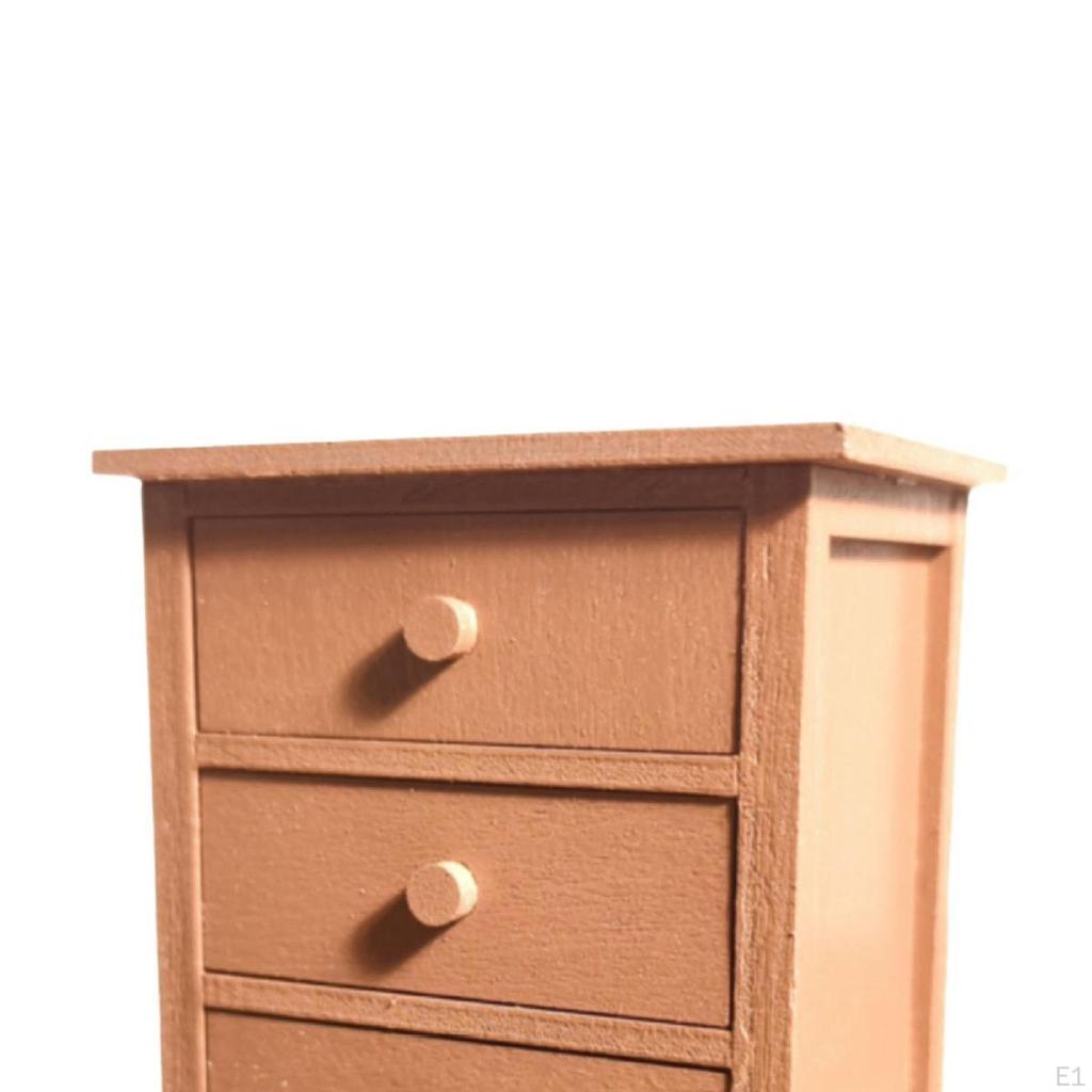 Dollhouse Miniature Cabinet 3 Drawer Model Toy,Realistic,Scenes Accessories,Wooden Furniture