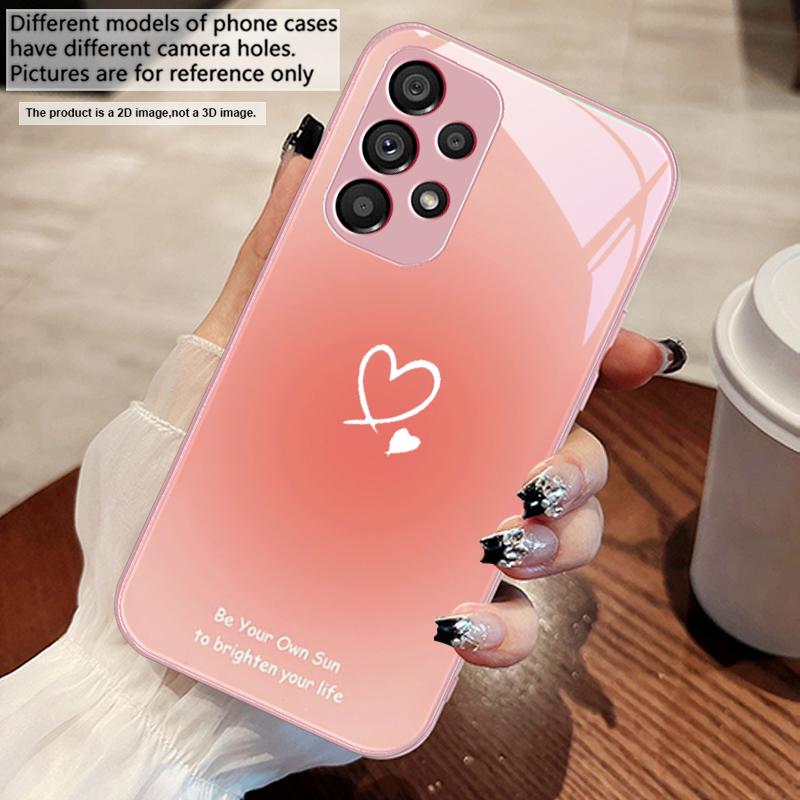 Gradient heart shape For Samsung S25 S25 Edge S25Ultra S8 9 S10 20 U ltra S21 Pro S22 Plus S23 FE S24 Ultra Glass Phone Case