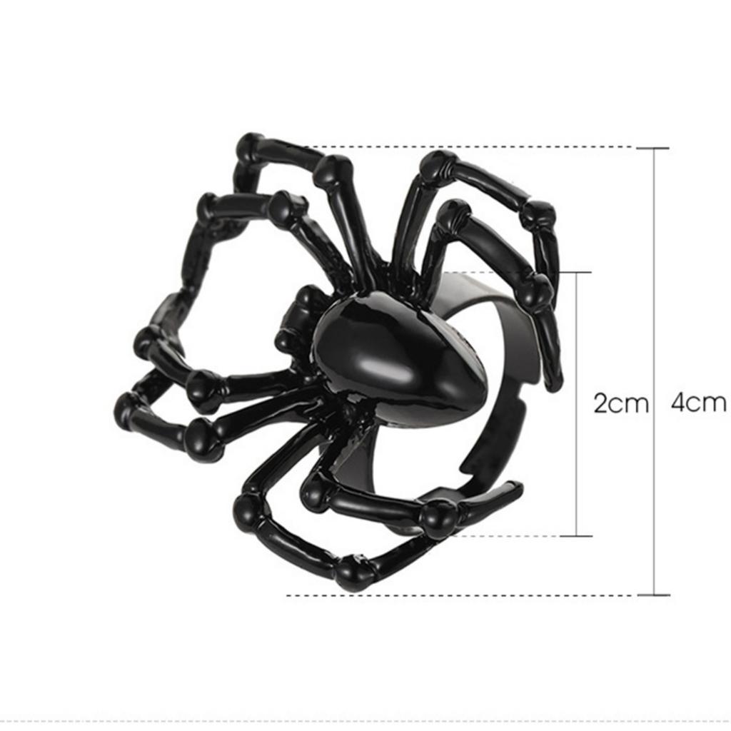 Exaggerated Punk Spider Opening Adjustable Rings Classic Gothic Halloween Insect Finger Ring Party Gifts Jewelry For Women Men