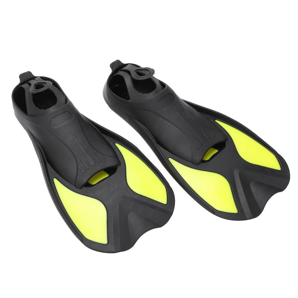 (Black Yellow XS) Outdoor Swimming Fins Soft Snorkel Diving Adult Shoes Black Yellow S