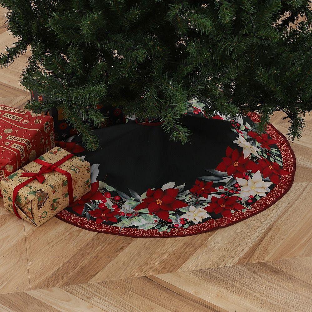 Merry Christmas Round Christmas Tree Skirt Creative Carpet Floor Mat New Christmas Base Cover