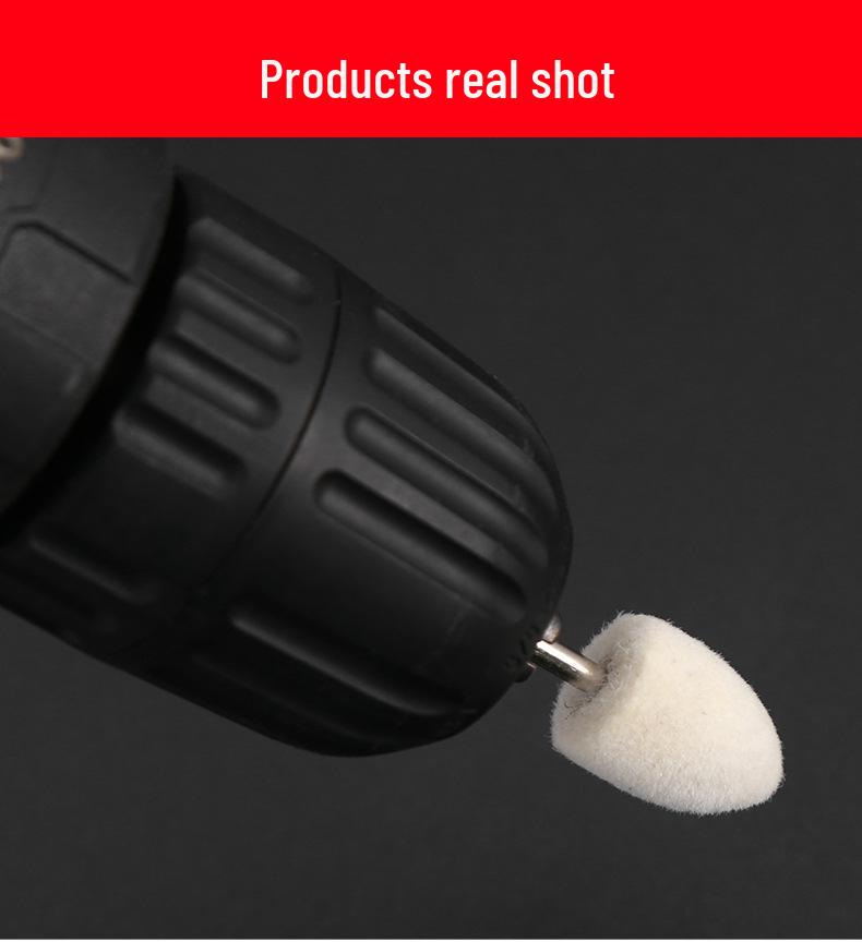 Wool Polishing Wheel with 3mm Shank, Metal Grinding Head for Mirror and Jadeite Polishing