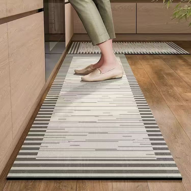 2/1PC Retro American Kitchen Soft Diatomized Mud Floor Mat Long Strip Combination Wash Waterproof And Oil Proof Foot Mat