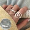 Korean Style S925 Silver-Plated Water Drop Crossover Open Ring – Women's Retro Fashion for Index Finger
