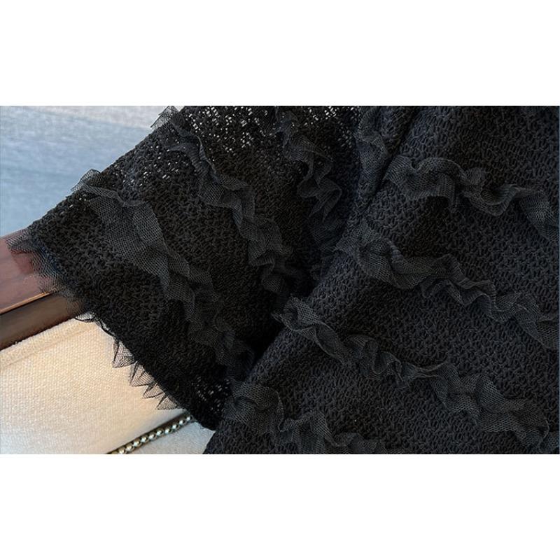 Dámské šaty větší velikosti Letní francouzské krajkové šaty Rovné midi šaty