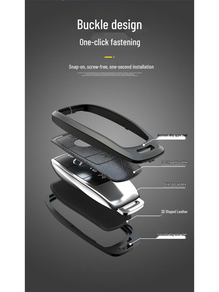 Mercedes Key Fob Protective Case: Fits E300L, C260L, A200L, GLC300L, GLE, and C200L Models